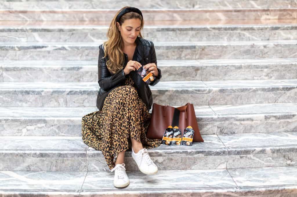 Woman with healthy on-the-go snack