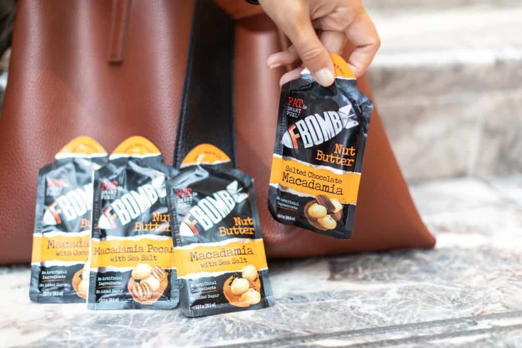 Pouches of FBOMB nut butter