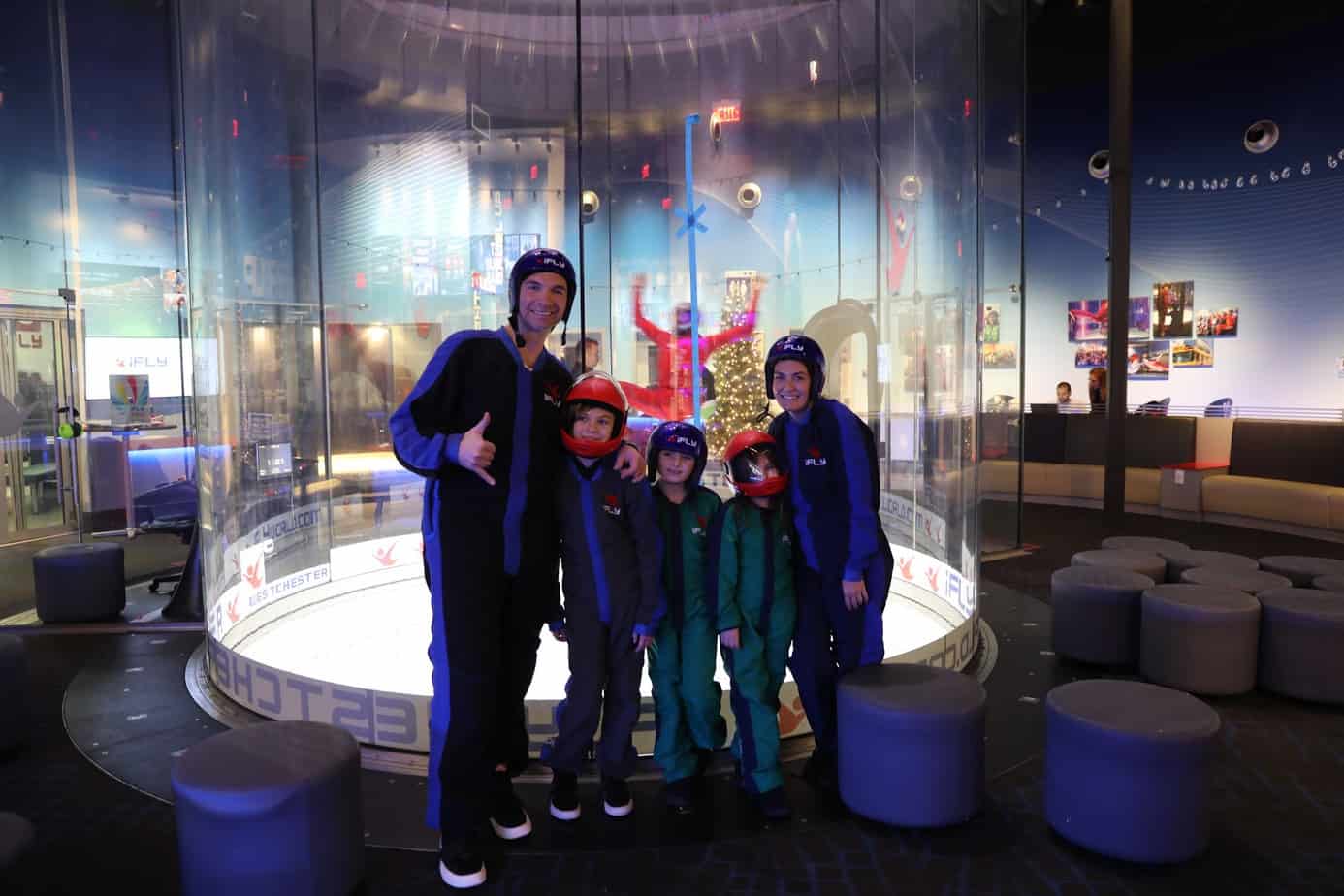 Family enjoying IFLY indoor skydiving in NYC