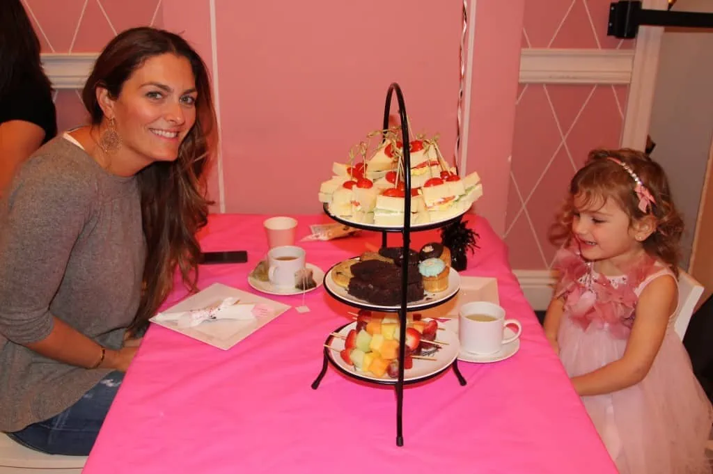 Eloise at the Plaza mother-daughter tea with a high-tea service of finger sandwiches and desserts