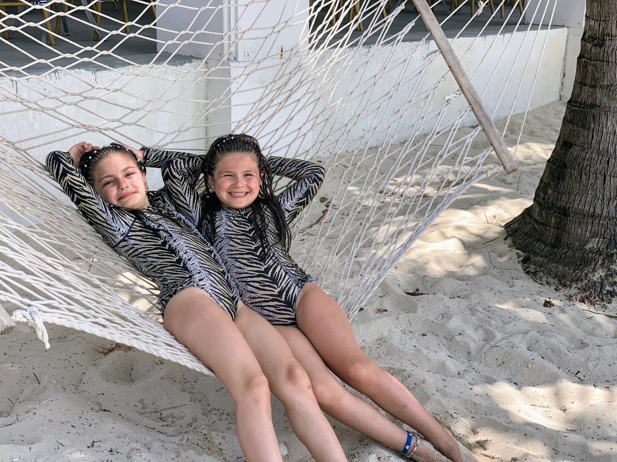 Hanging out in the hammocks at Bamoral Island in The Bahamas