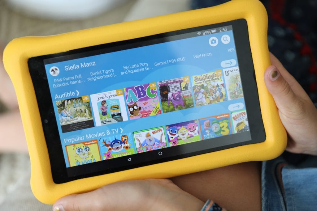 screen of Amazon Fire Kids Edition Tablet