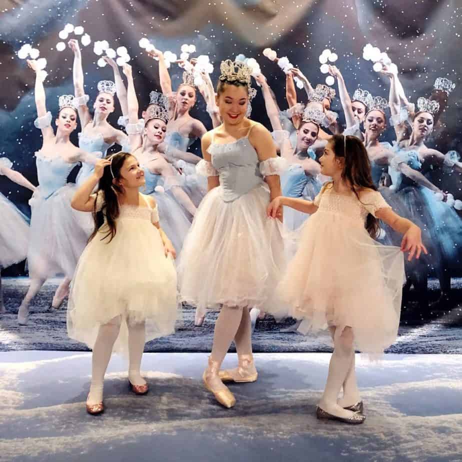 Children with cast of Nutcracker during Thanksgiving weekend In NYC