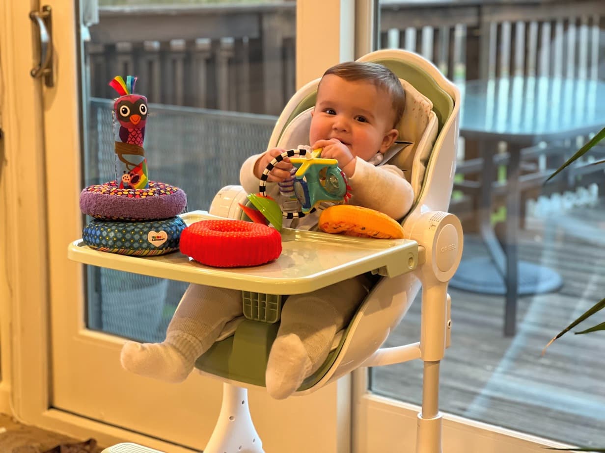 oribel cocoon high chair orange