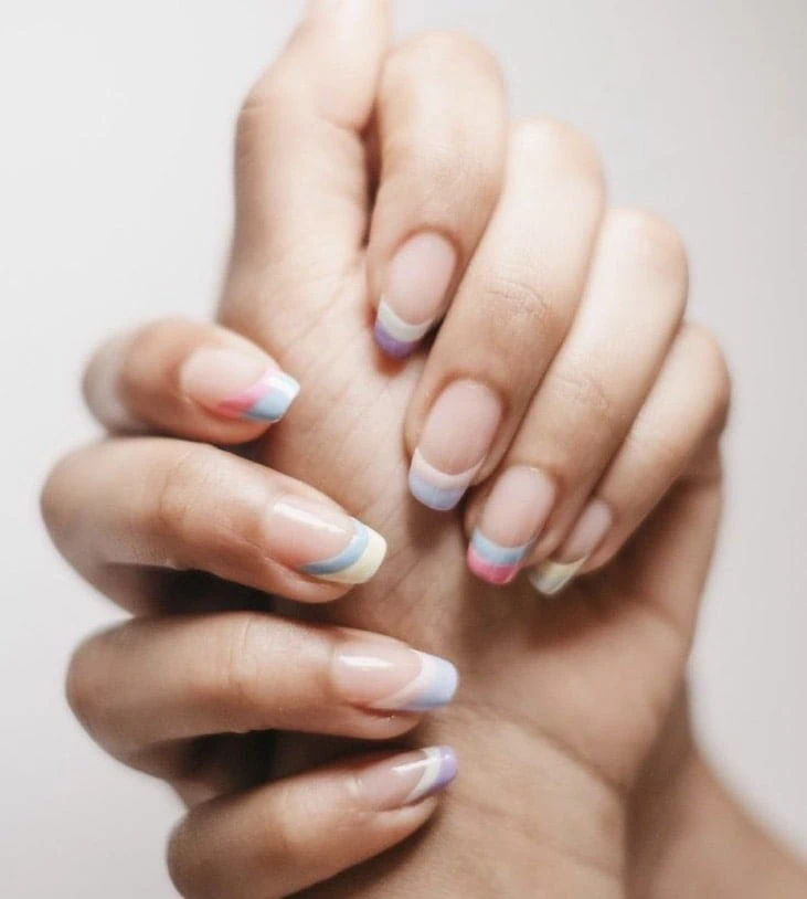 Pastel nail tips design NYC 