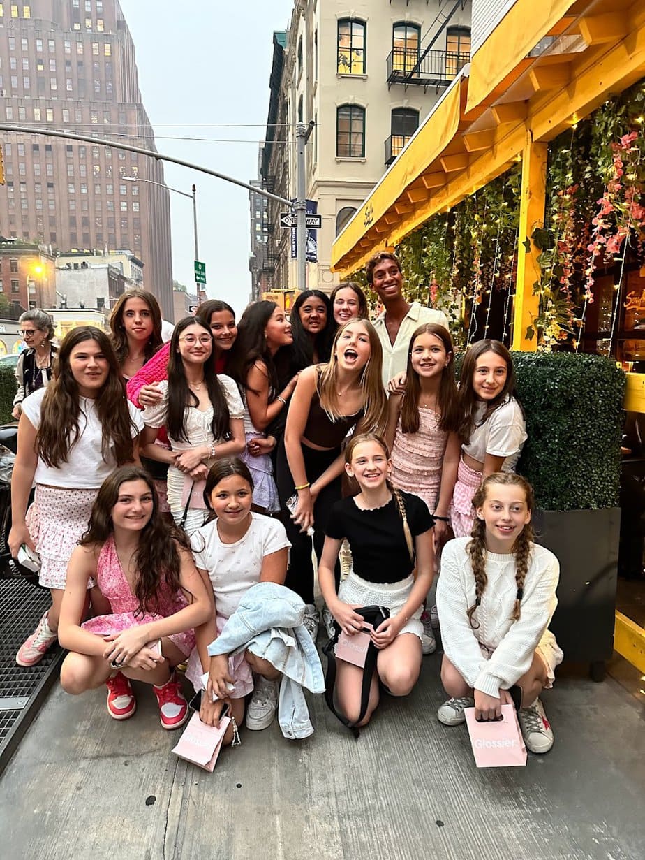 Group of girls at birthday party in NYC for Betty Frank designs