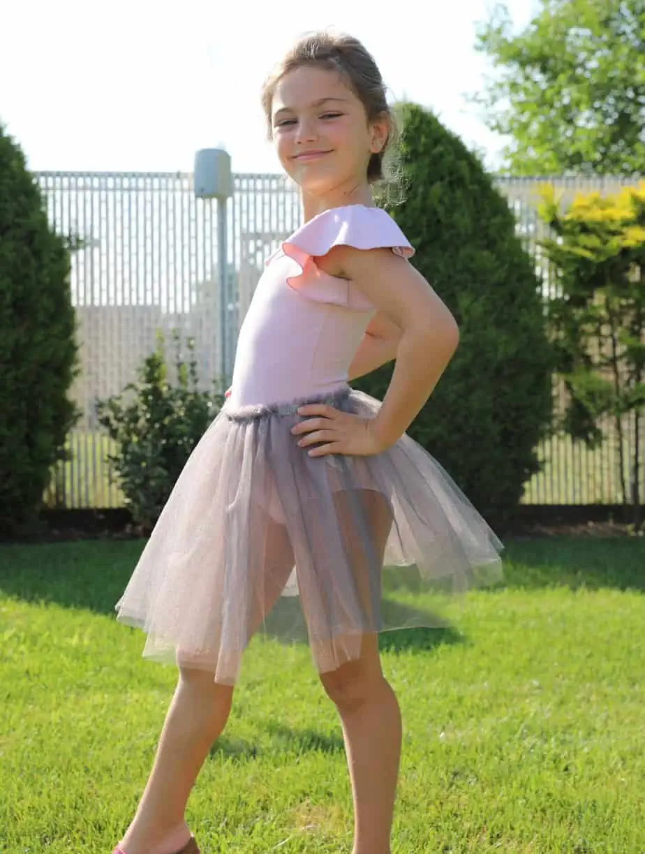 Daughter in her Ballerina outfit with tutu