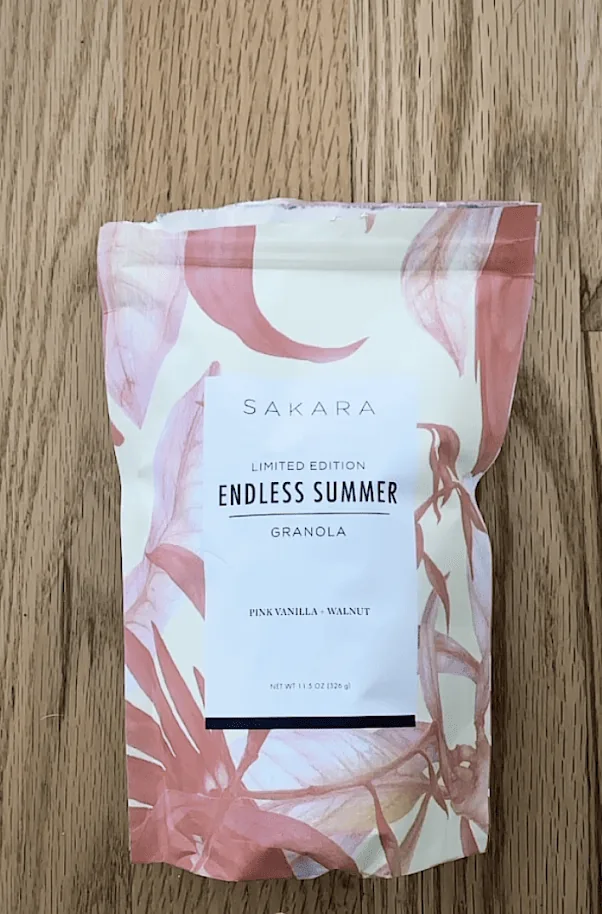Sakura's delivery of pink vanilla walnut yogurt in printed, pink packaging 
