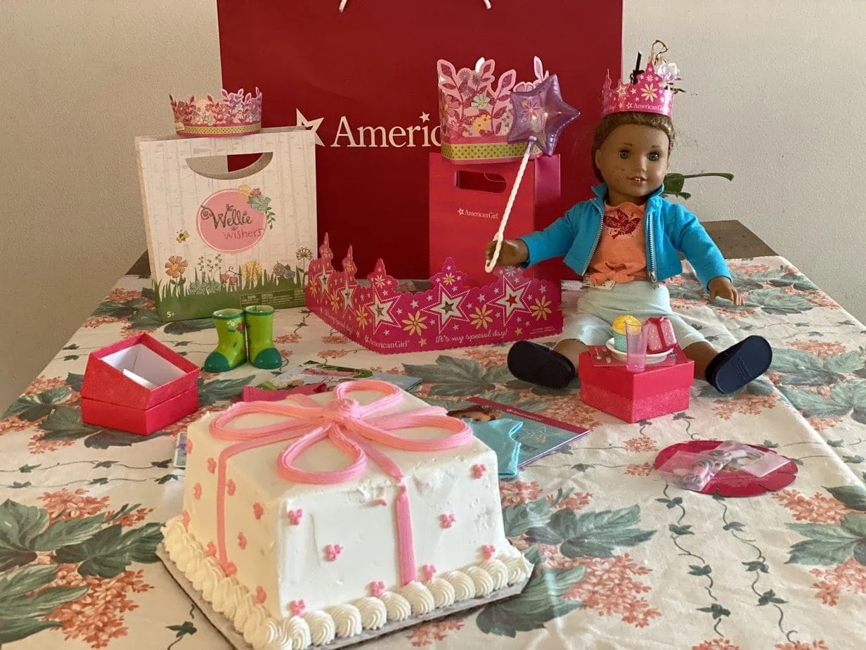 NYC American Girl Doll themed birthday with dolls and big cake