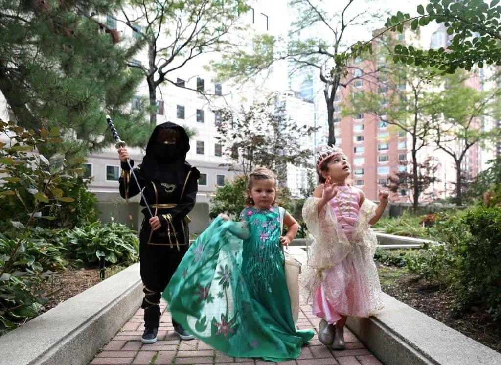 Kids' Halloween costumes in NYC: ninja, fairy, and princess