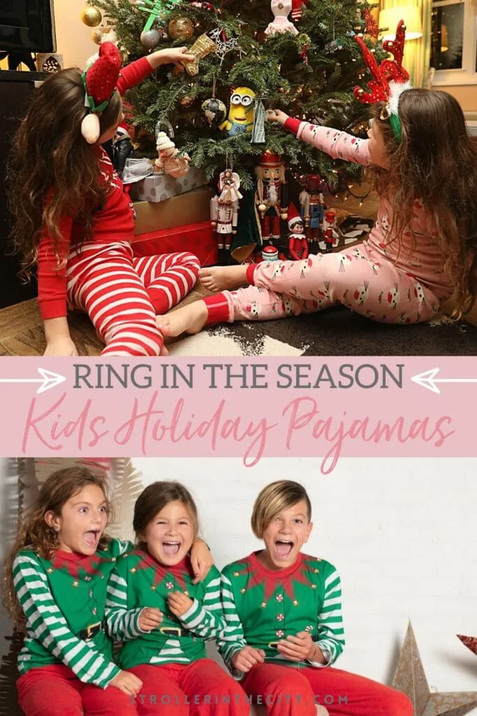 kids holiday pajamas pin