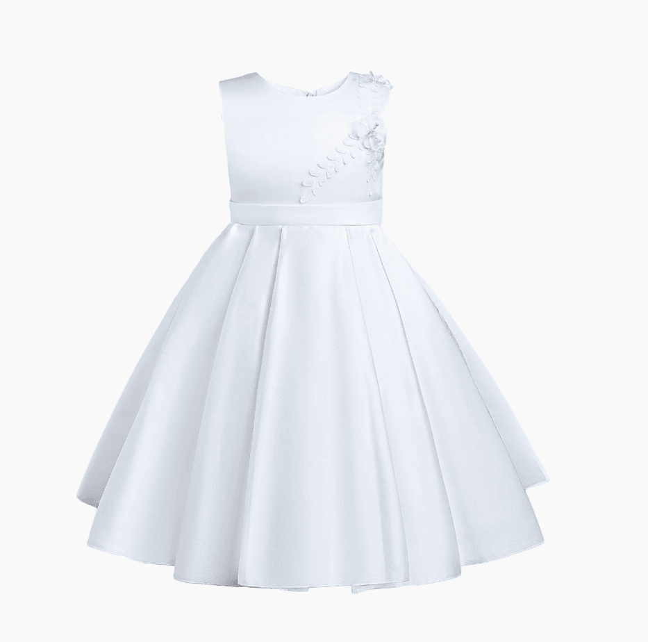 ankle length wedding dress with sleeves High Neck Long Sleeves Lace Appliques Pleated Short A-Line Wedding Dre –  Loveiss main image 1