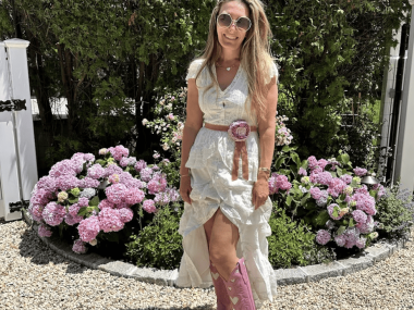 The perfect Taylor Swift Era concert look featuring pink cowboy boots and boho dress