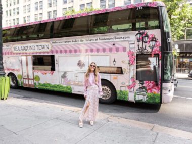 Tea Around Town bus in NYC for fun, unique NYC activity